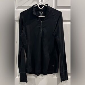 Mountain Hardwear Pullover Womens Medium Black Quarter Zip Thumbholes Base Layer